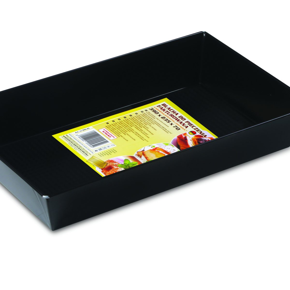 Blacha fakturowana „non-stick” 390x235x70 mm czarna