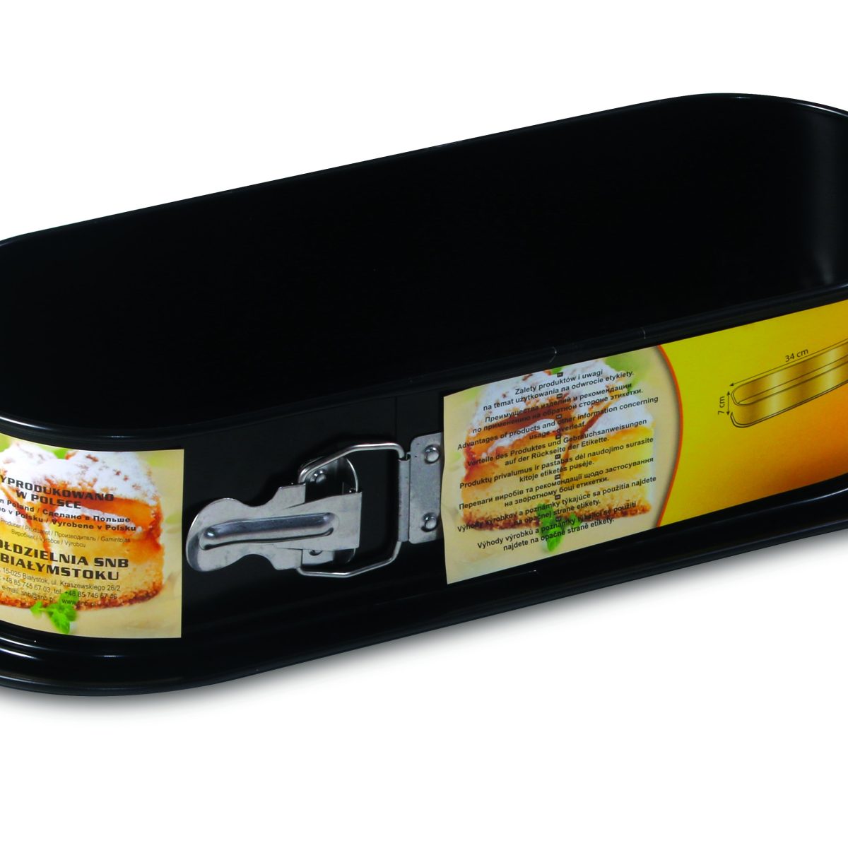 Tortownica prostokątna 340×120 mm „non-stick” czarna