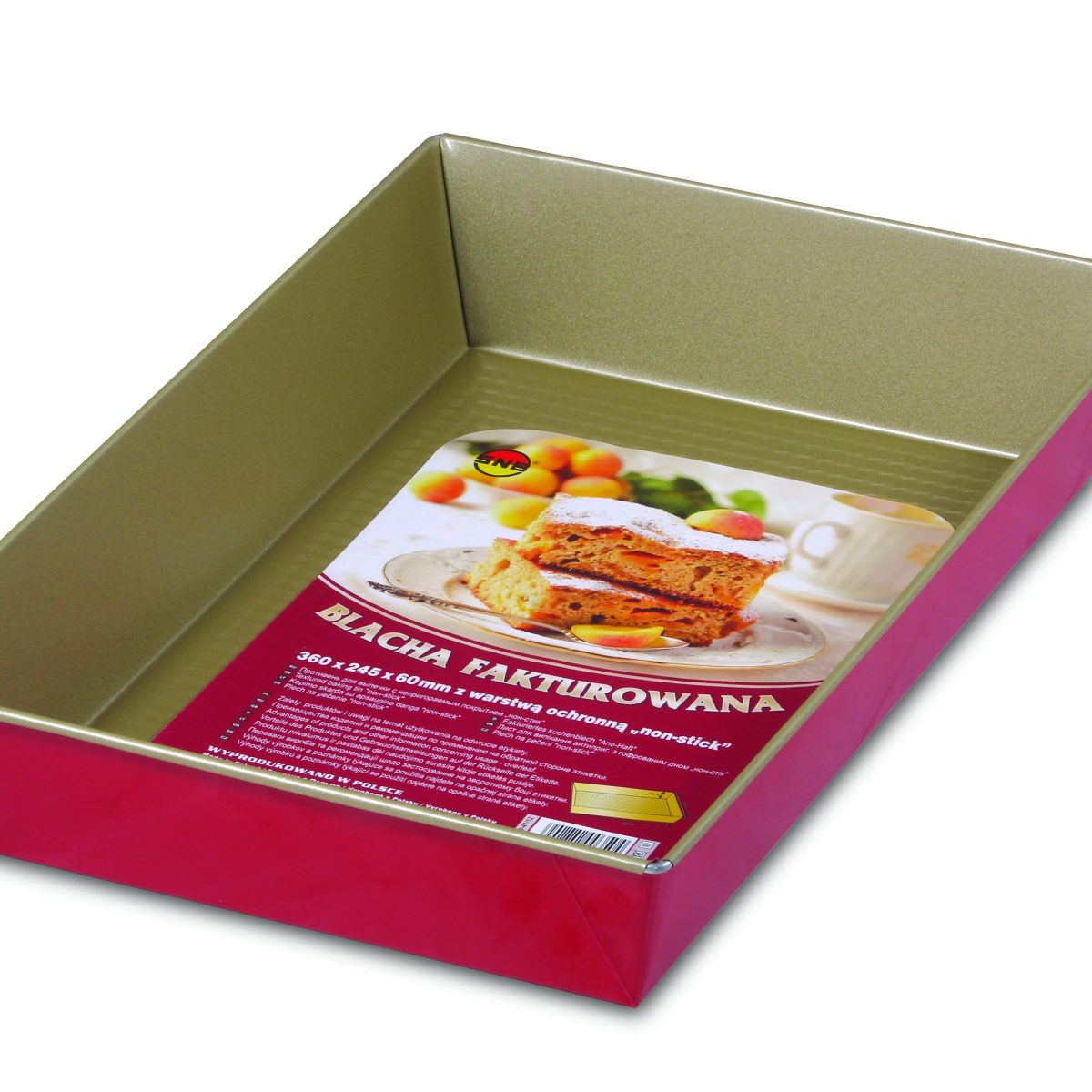 Blacha fakturowana 390x235x70 „non-stick” czerwono-złota