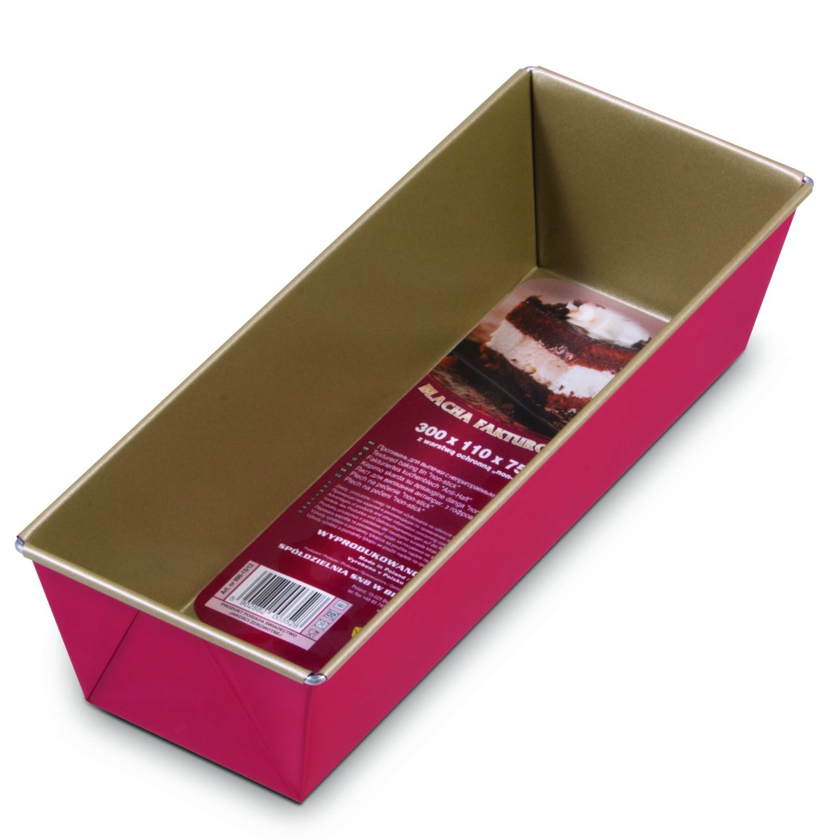 Blacha fakturowana 250x110x75 „non-stick” czerwono-złota