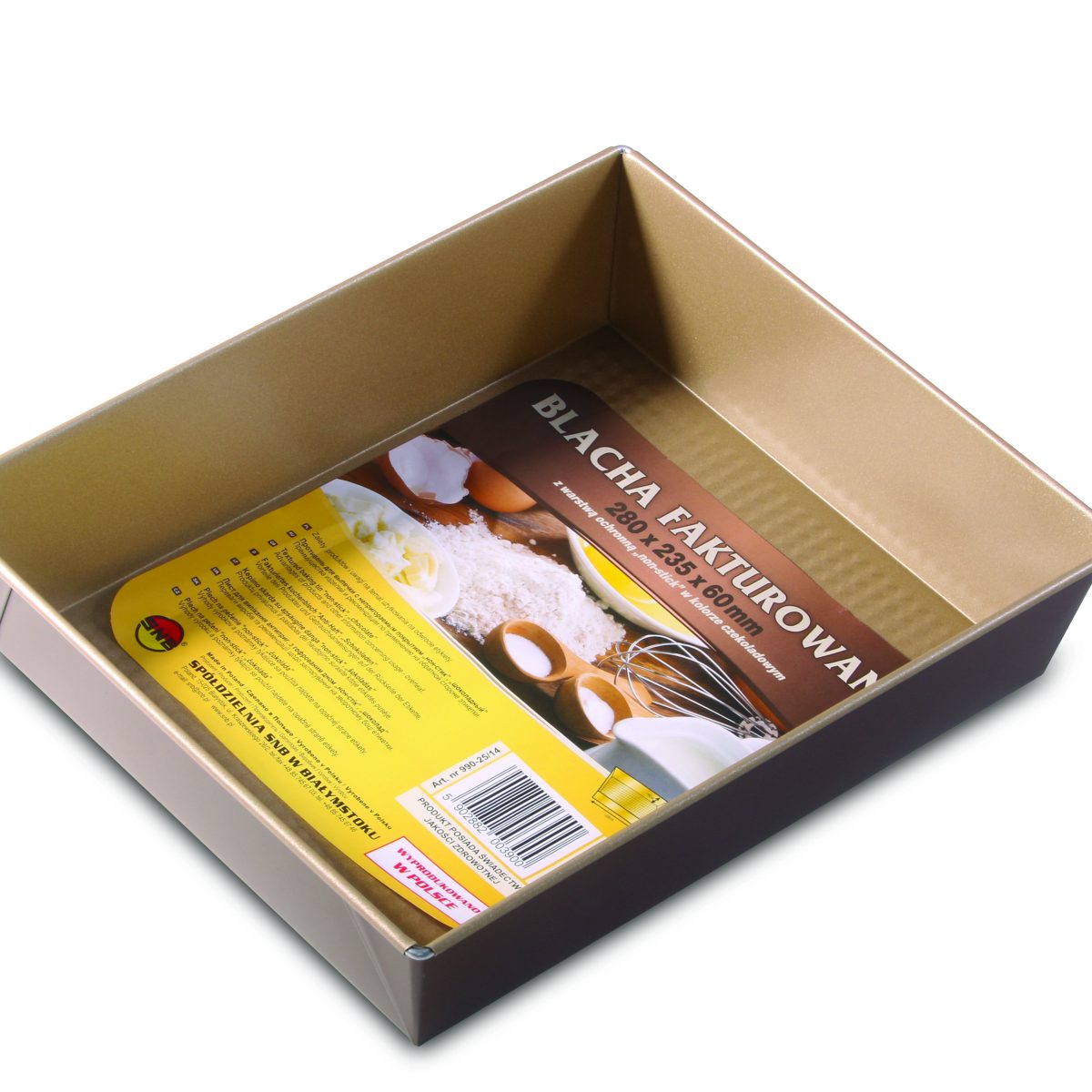 Blacha fakturowana do pieczenia z warstwą ochronną non-stick 280x235x60 „czekoladowa”